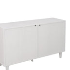Commode de rangement à 6 tiroirs en rotin, blanc, design en rotin naturel