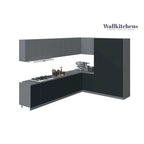 Meuble bas de cuisine noir, 3,65 m de large, 144x102, fabriqué en Europe, aggloméré E1