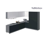 Meuble bas de cuisine noir, 3,65 m de large, 144x102, fabriqué en Europe, aggloméré E1