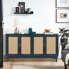 Bahut en rotin avec 4 portes en rotin, 152 cm (L) x 80 cm (H)