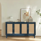 Bahut en rotin avec 4 portes en rotin, 152 cm (L) x 80 cm (H)