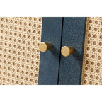 Bahut en rotin avec 4 portes en rotin, 152 cm (L) x 80 cm (H)