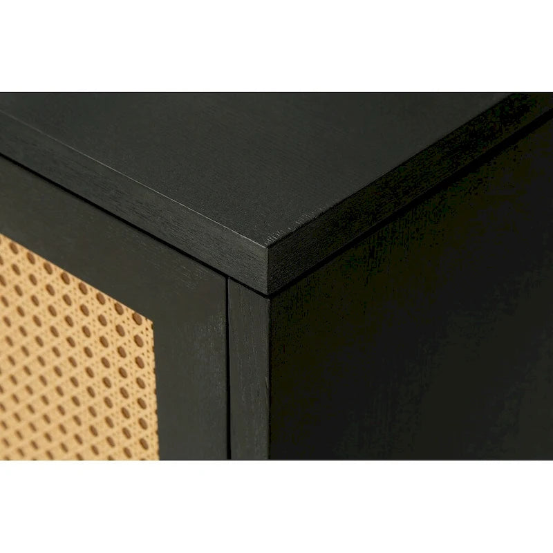 Bahut en rotin avec 4 portes en rotin, 152 cm (L) x 80 cm (H)