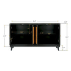 Bahut en rotin avec 4 portes en rotin, 152 cm (L) x 80 cm (H)