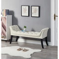 Banquette d'appoint en velours capitonné avec accoudoirs, 50L x 24.5H