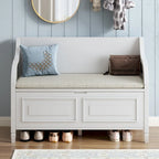 Banc de rangement rustique à dossier haut avec rangement dissimulé, 42L x 18W x 29.5H, 250 lb