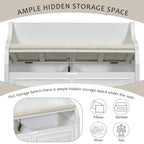 Banc de rangement rustique à dossier haut avec rangement dissimulé, 42L x 18W x 29.5H, 250 lb