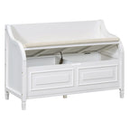 Banc de rangement rustique à dossier haut avec rangement dissimulé, 42L x 18W x 29.5H, 250 lb