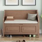 Banc de rangement rustique à dossier haut avec rangement dissimulé, 42L x 18W x 29.5H, 250 lb