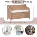 Banc de rangement rustique à dossier haut avec rangement dissimulé, 42L x 18W x 29.5H, 250 lb