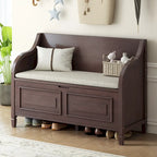 Banc de rangement rustique à dossier haut avec rangement dissimulé, 42L x 18W x 29.5H, 250 lb