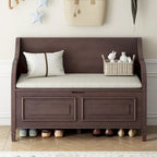Banc de rangement rustique à dossier haut avec rangement dissimulé, 42L x 18W x 29.5H, 250 lb