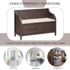 Banc de rangement rustique à dossier haut avec rangement dissimulé, 42L x 18W x 29.5H, 250 lb