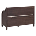Banc de rangement rustique à dossier haut avec rangement dissimulé, 42L x 18W x 29.5H, 250 lb