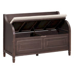 Banc de rangement rustique à dossier haut avec rangement dissimulé, 42L x 18W x 29.5H, 250 lb