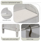 Banc de rangement rustique à dossier haut avec rangement dissimulé, 42L x 18W x 29.5H, 250 lb