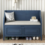 Banc de rangement rustique à dossier haut avec rangement dissimulé, 42L x 18W x 29.5H, 250 lb