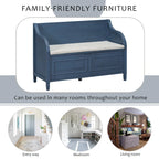 Banc de rangement rustique à dossier haut avec rangement dissimulé, 42L x 18W x 29.5H, 250 lb