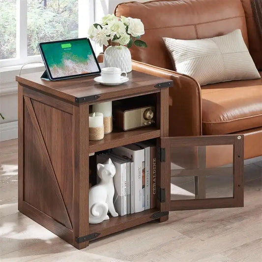End Table with Charging Station - 18 D x 18 W x 24 H