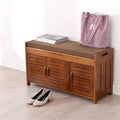 Meuble à chaussures en bambou avec coussin et rangement dissimulé, 38,5L x 14,2P x 20,8H