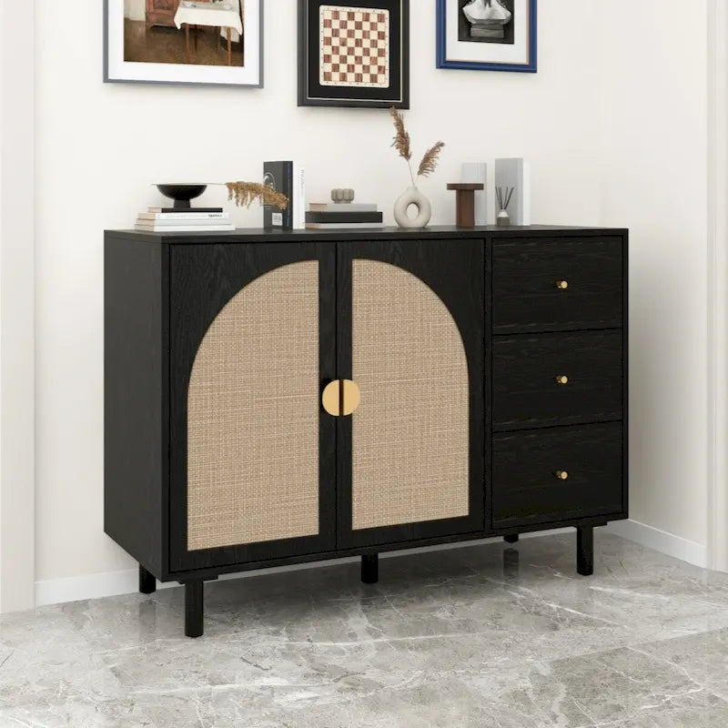 Armoire 2 portes 3 tiroirs pour chambre, salon et bureau, finition neutre