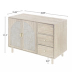 Armoire 2 portes 3 tiroirs pour chambre, salon et bureau, finition neutre