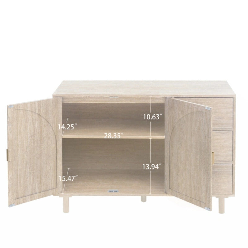 Armoire 2 portes 3 tiroirs pour chambre, salon et bureau, finition neutre