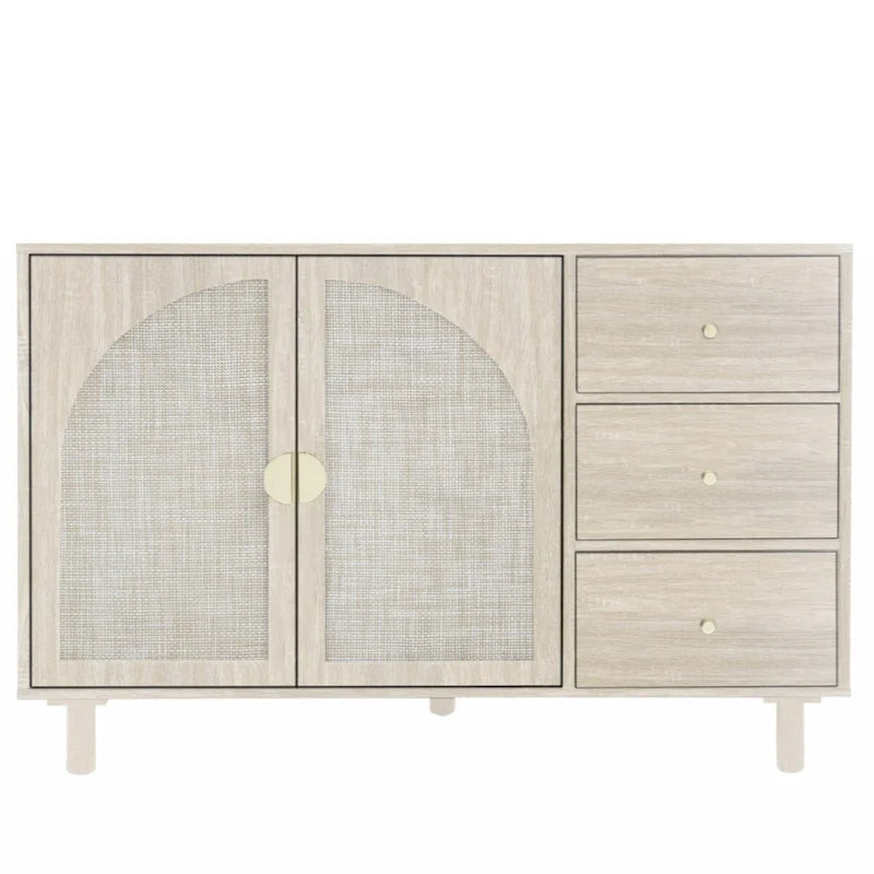 Armoire 2 portes 3 tiroirs pour chambre, salon et bureau, finition neutre