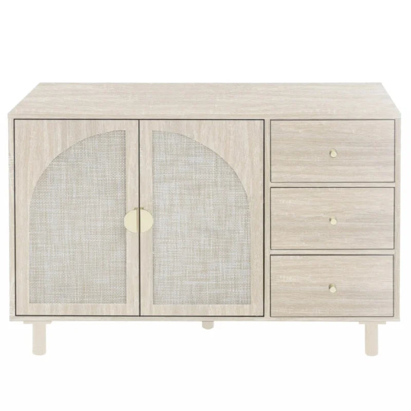 Armoire 2 portes 3 tiroirs pour chambre, salon et bureau, finition neutre