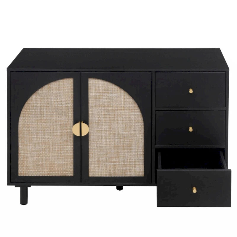 Armoire 2 portes 3 tiroirs pour chambre, salon et bureau, finition neutre