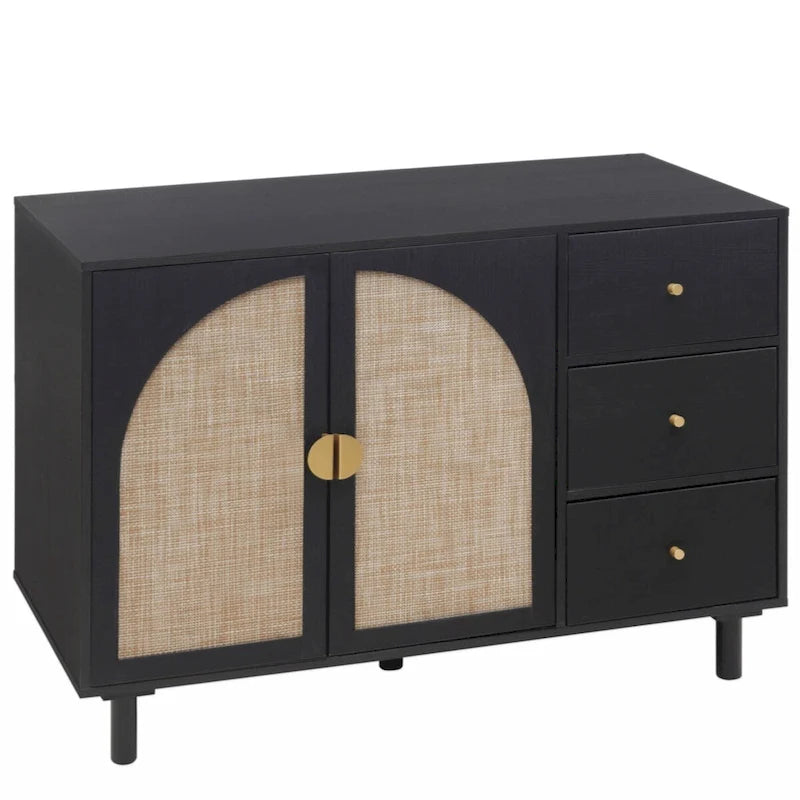 Armoire 2 portes 3 tiroirs pour chambre, salon et bureau, finition neutre