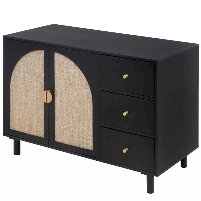 Armoire 2 portes 3 tiroirs pour chambre, salon et bureau, finition neutre