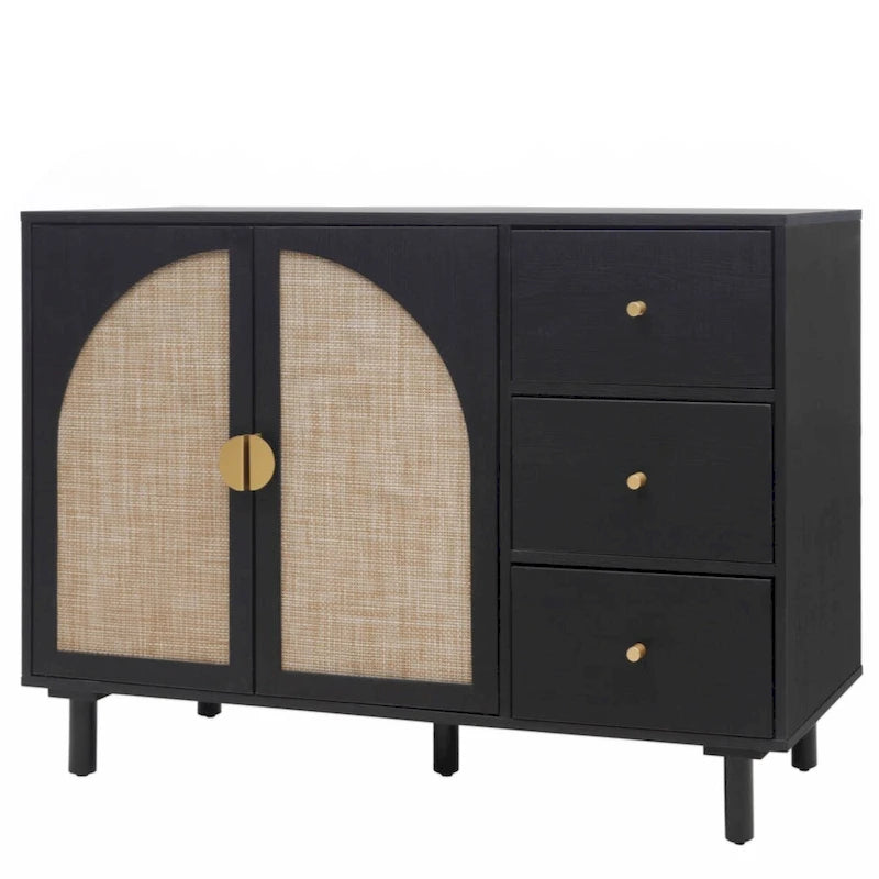 Armoire 2 portes 3 tiroirs pour chambre, salon et bureau, finition neutre