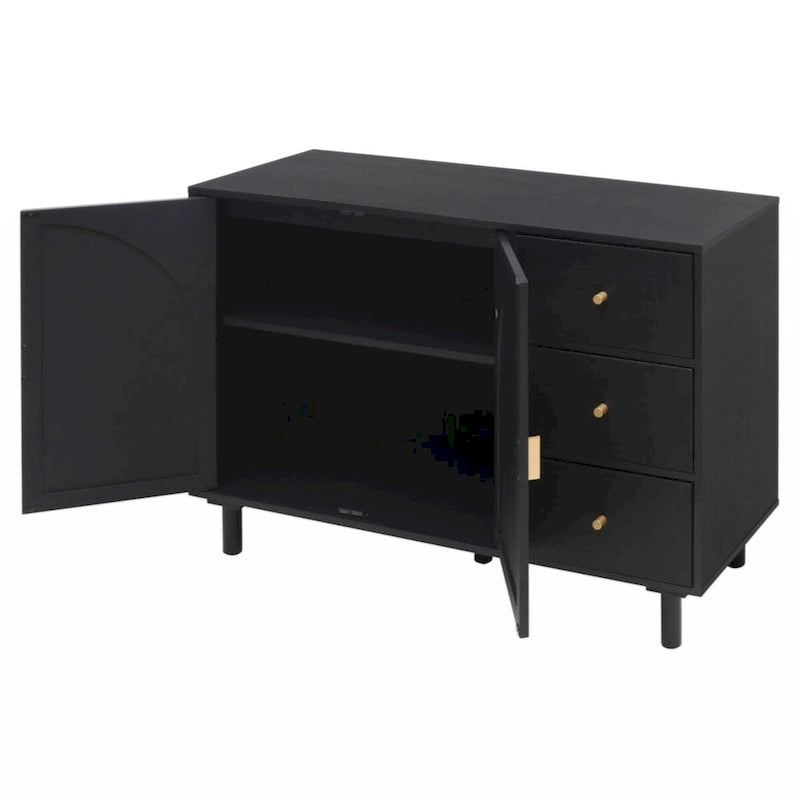 Armoire 2 portes 3 tiroirs pour chambre, salon et bureau, finition neutre