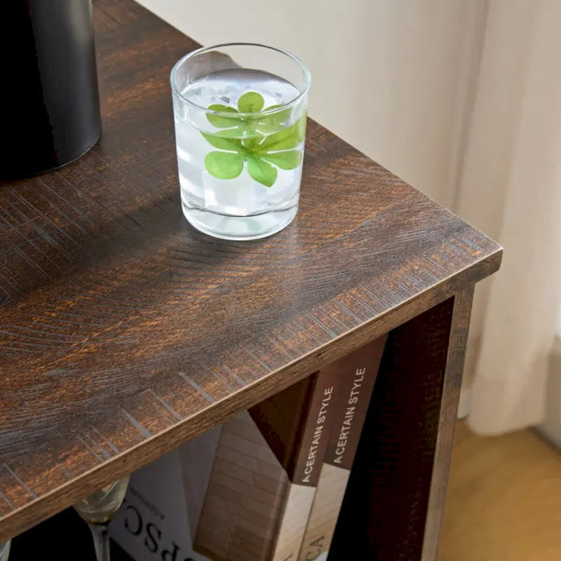 Meuble de bar à café de ferme avec casier à vin, porte de grange, tiroir et buffet