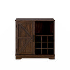 Meuble de bar à café de ferme avec casier à vin, porte de grange, tiroir et buffet