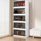 Meuble de rangement empilable en plastique avec couvercles, roues et ouverture latérale, 113,5 L