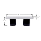 Banc rembourré avec pieds épais noirs, tissu bouclé gris clair, capacité 118 kg.