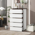 Commode Blanche Haute à 5 Tiroirs pour Chambre, 23,62L x 39,4H pouces