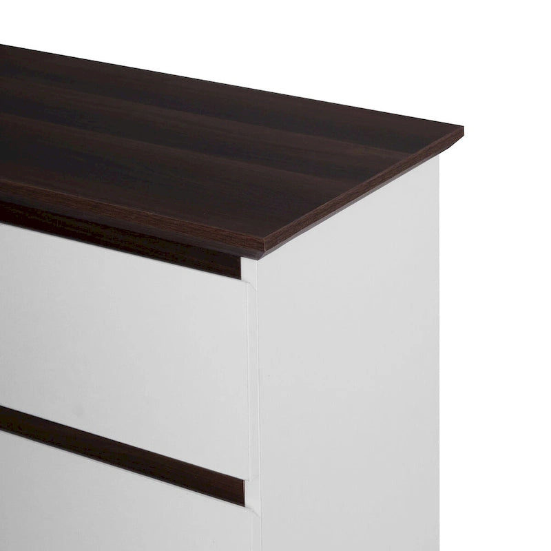 Commode Blanche Haute à 5 Tiroirs pour Chambre, 23,62L x 39,4H pouces