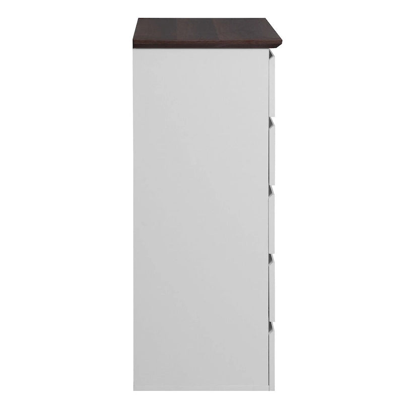 Commode Blanche Haute à 5 Tiroirs pour Chambre, 23,62L x 39,4H pouces