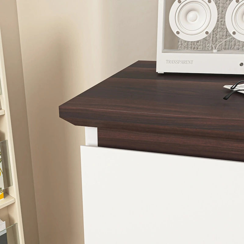 Commode Blanche Haute à 5 Tiroirs pour Chambre, 23,62L x 39,4H pouces