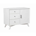 Wooden Accent Cabinet with 3 Drawers and 1 Door, White