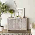 Bahut en bois à 3 portes au style Campagne avec motif hexagonal