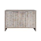 Bahut en bois à 3 portes au style Campagne avec motif hexagonal