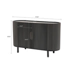 Buffet moderne en bois avec portes à rayures verticales et 3 compartiments, 47,81 larg. x 30 haut.