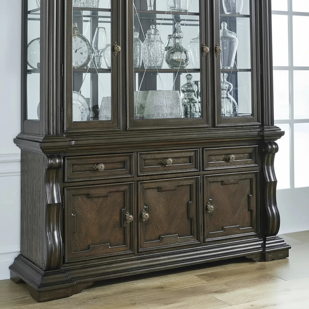 Signature Design by Ashley Maylee Dark Brown Dining Buffet - 71.63 W x 20.75 D x 34.38 H