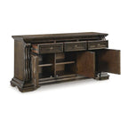 Buffet de salle à manger marron foncé avec 3 placards et 3 tiroirs, 182 cm (L) x 87 cm (H)