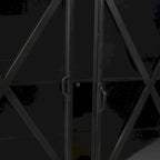 Bahut en métal noir avec portes vitrées et étagère fixe, 79L x 16P x 33H, Industriel