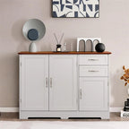 Bahut de cuisine avec 2 tiroirs et 2 placards, 110,5 cm (L) x 40,5 cm (P) x 79 cm (H)